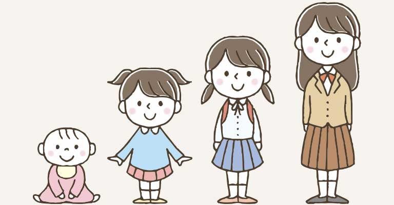 子供の成長過程のイラスト